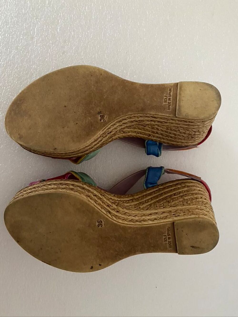 Sandales multicolores talons compens&eacute;s pointure 36 MARILA Chaussures