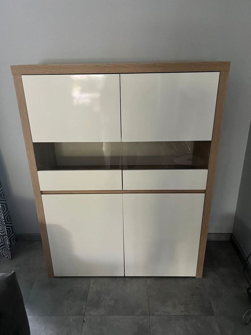 
Vitrine moderne blanc et h&ecirc;tre clair ? Meuble de ran Meubles