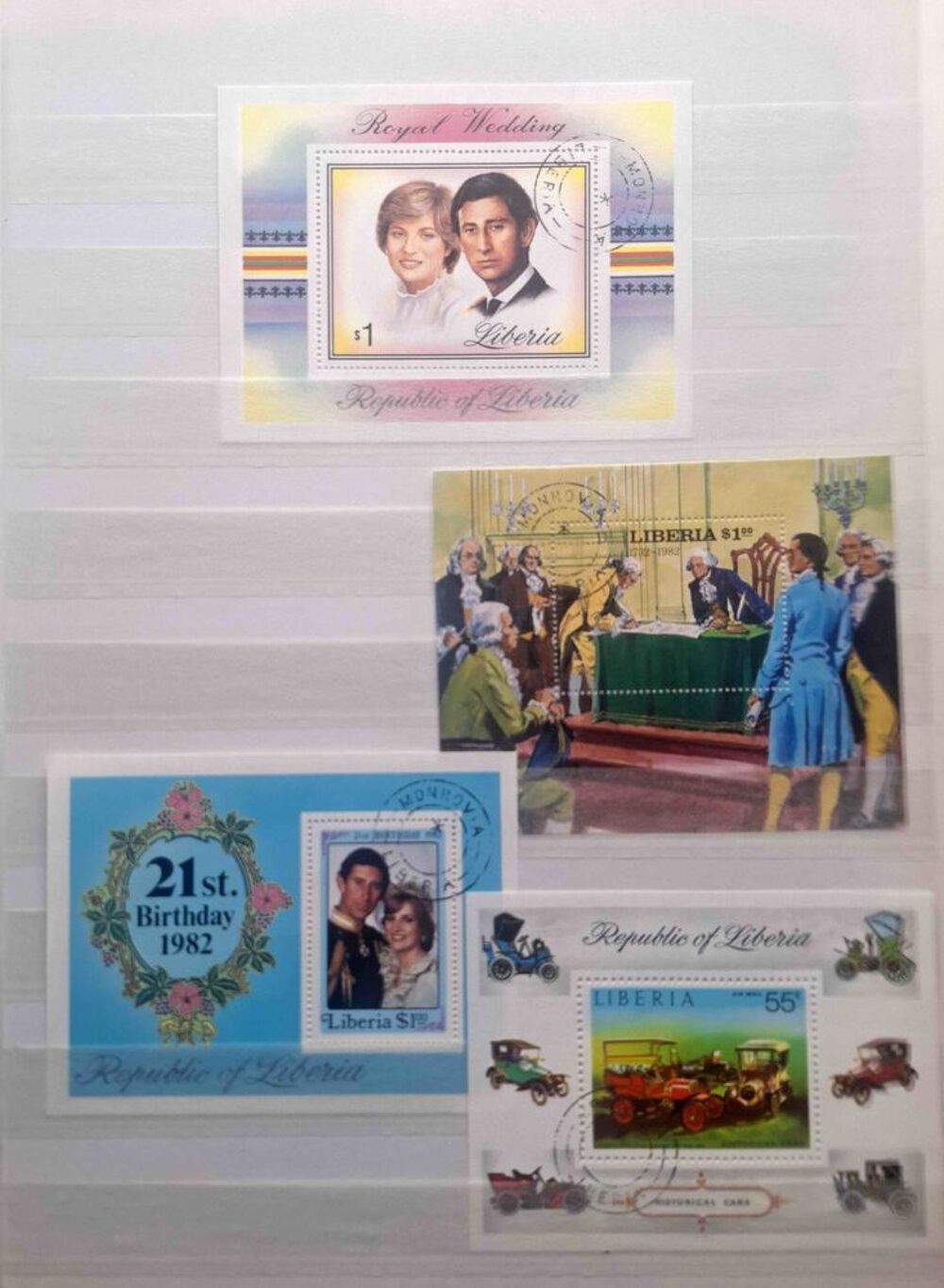 S&eacute;rie de timbres de collection du Lib&eacute;ria 