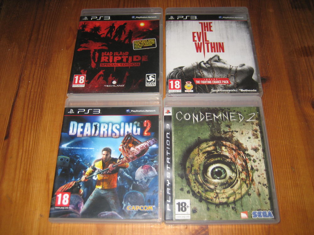 lot 4 jeux ps3 horreur dead island riptide dead rising 2 evil within condemned 2 Consoles et jeux vidos