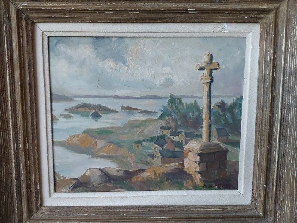 Tableau Bretagne Loguivy Brehat Sign&eacute; Mik Mestat 1960 