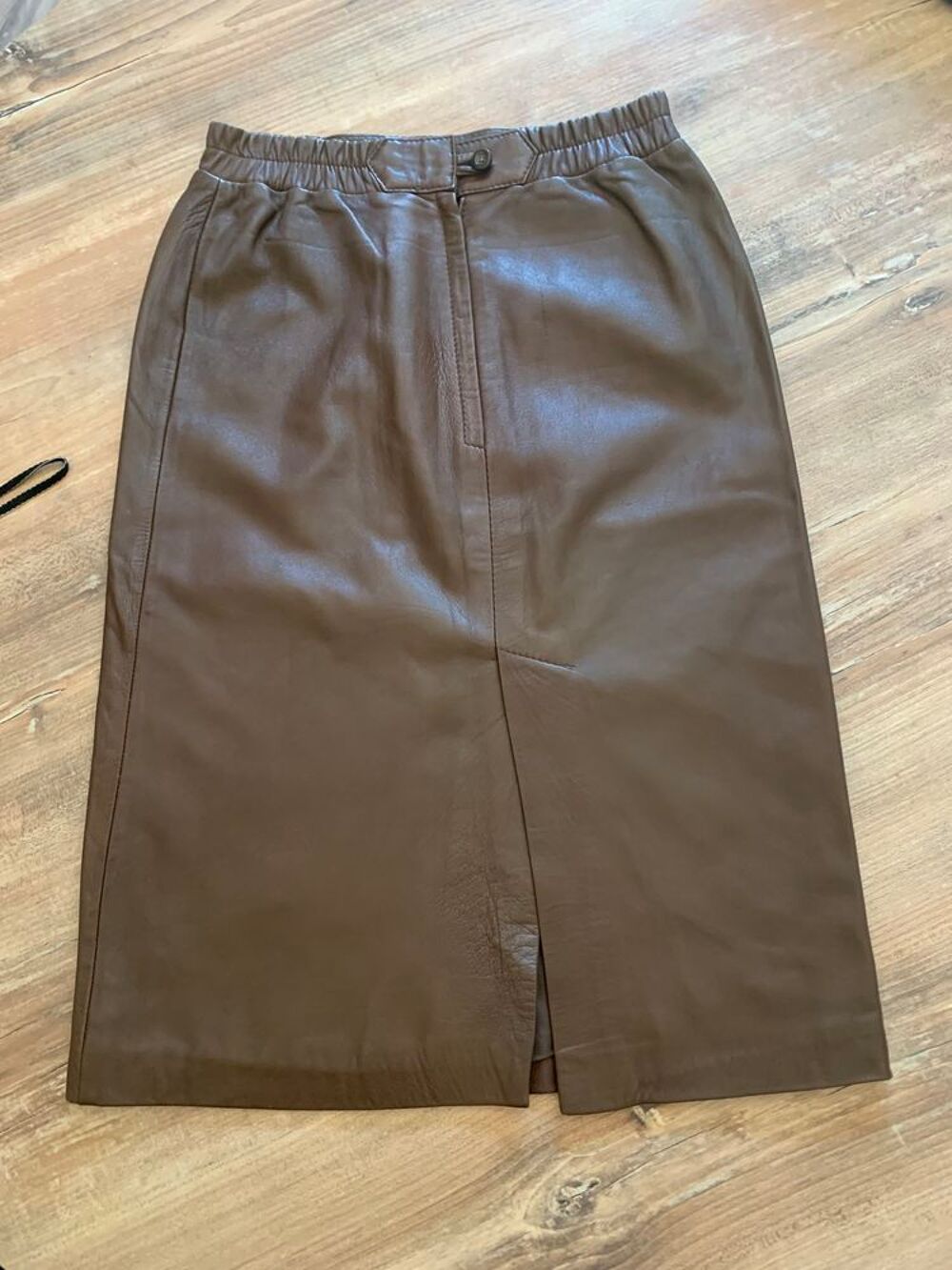 Jupe en cuir femme couleur marron Vêtements