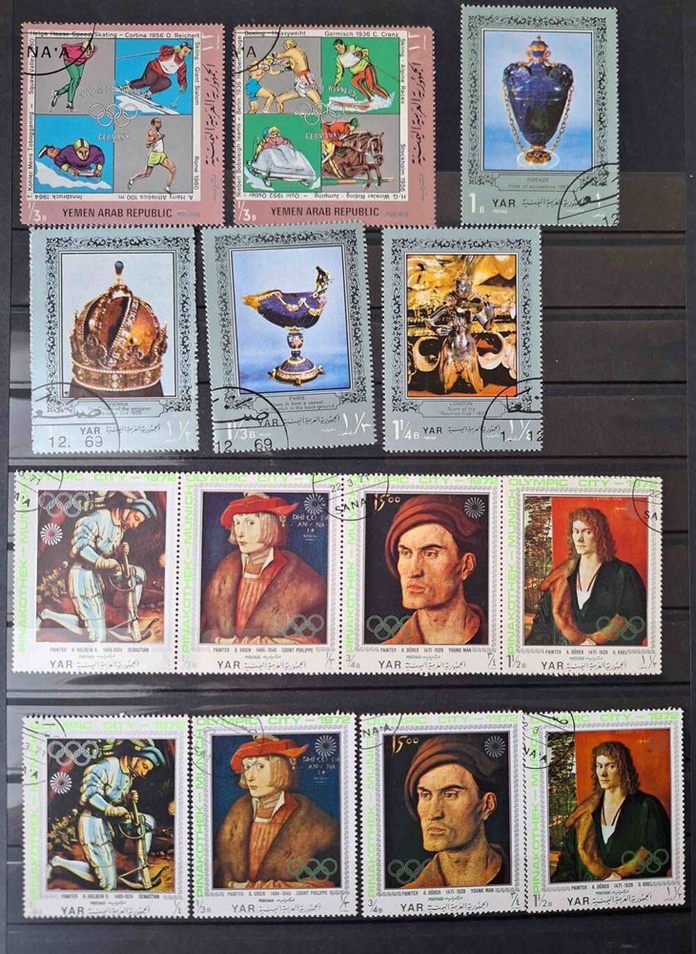 S&eacute;rie de timbres de collection du Y&eacute;men du sud 