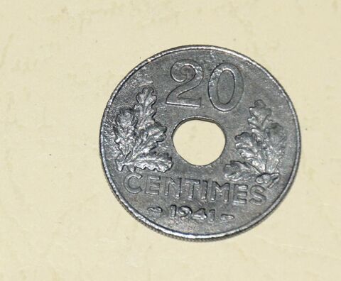 Pice de 20 centimes Etat Franais 1941 - Atelier de Paris 3 Roissy-en-Brie (77)