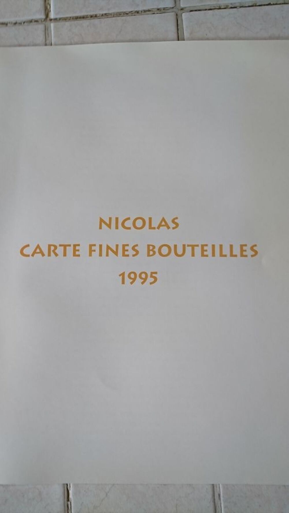Livret Nicolas vins fins 1995 Livres et BD