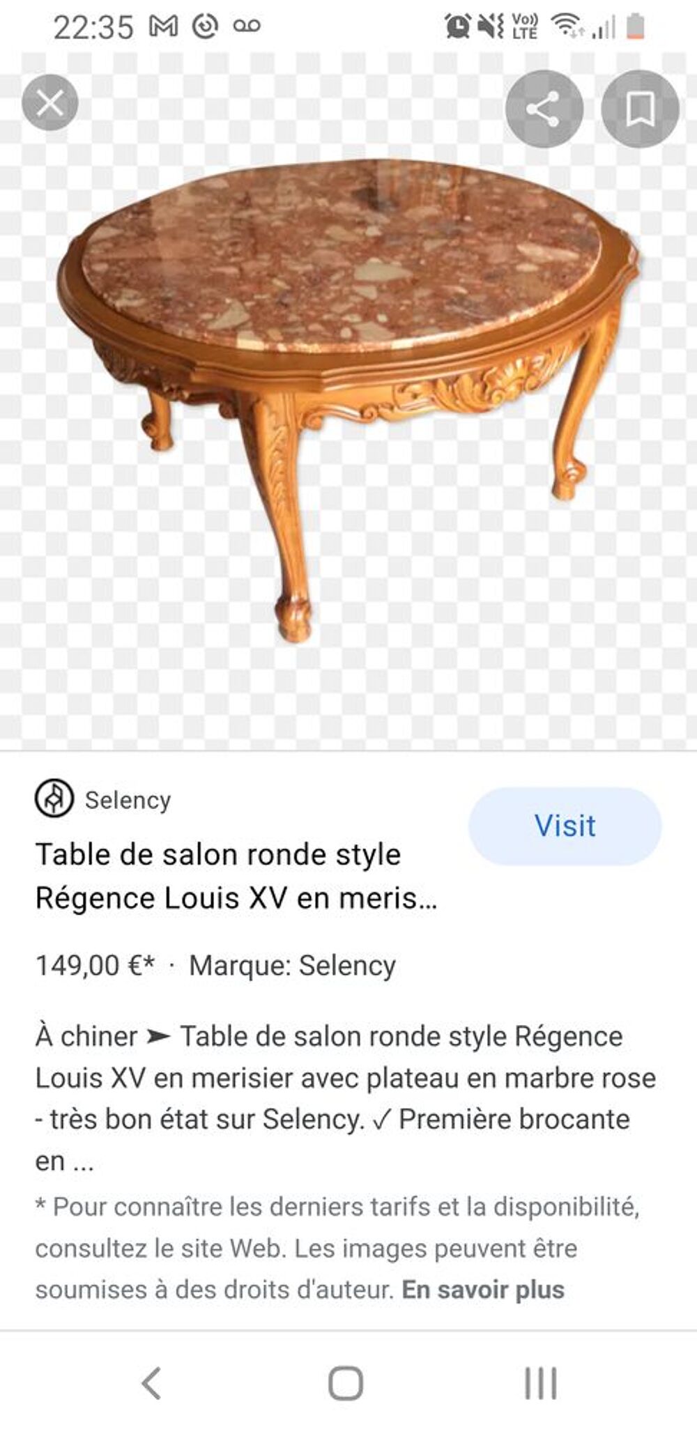 Table basse style R&eacute;gence Louis XV e Meubles