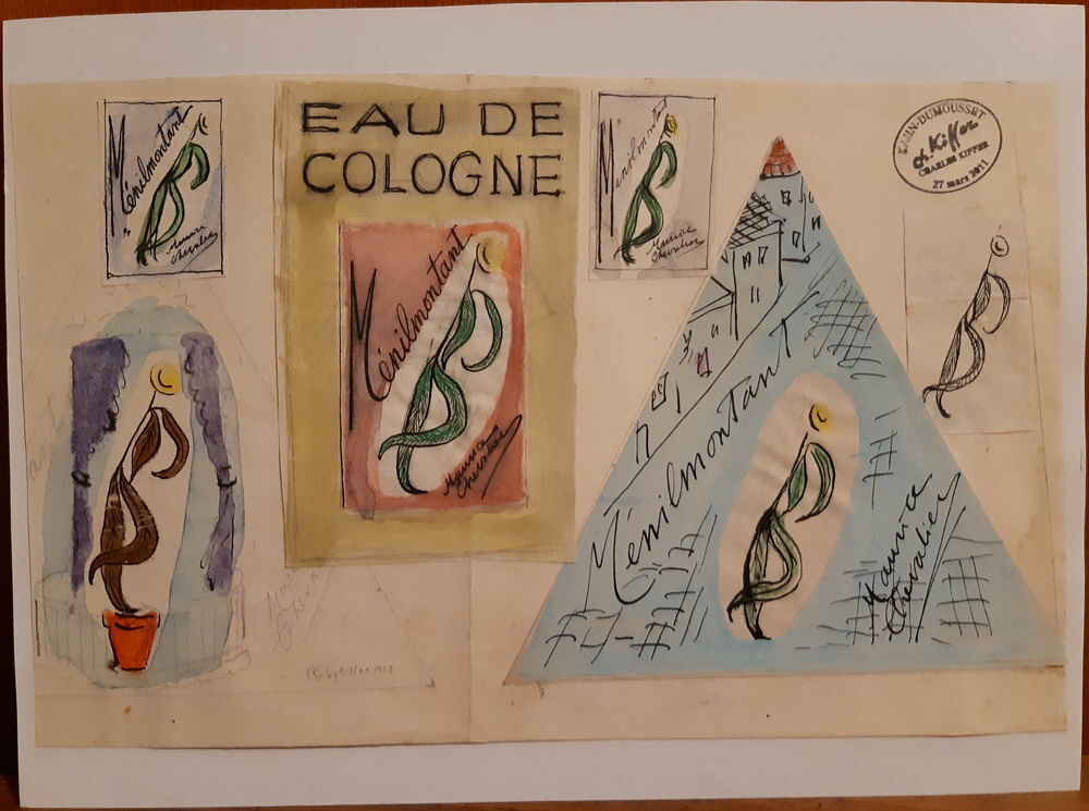 Charles KIFFER - Aquarelles originales "l'Eau de Cologne Mau 