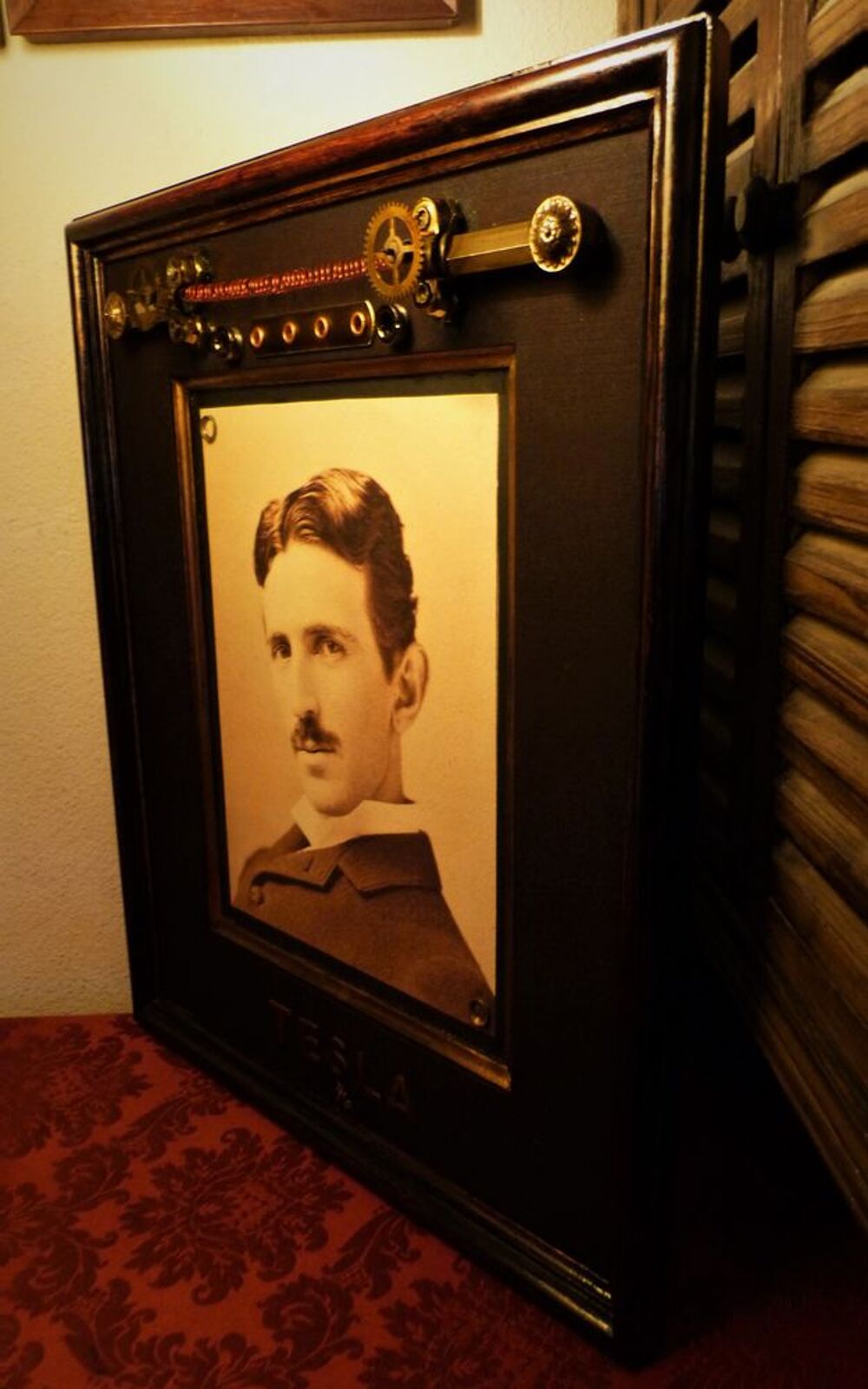 Tableau "NICOLA&Iuml; TESLA" Steampunk Décoration