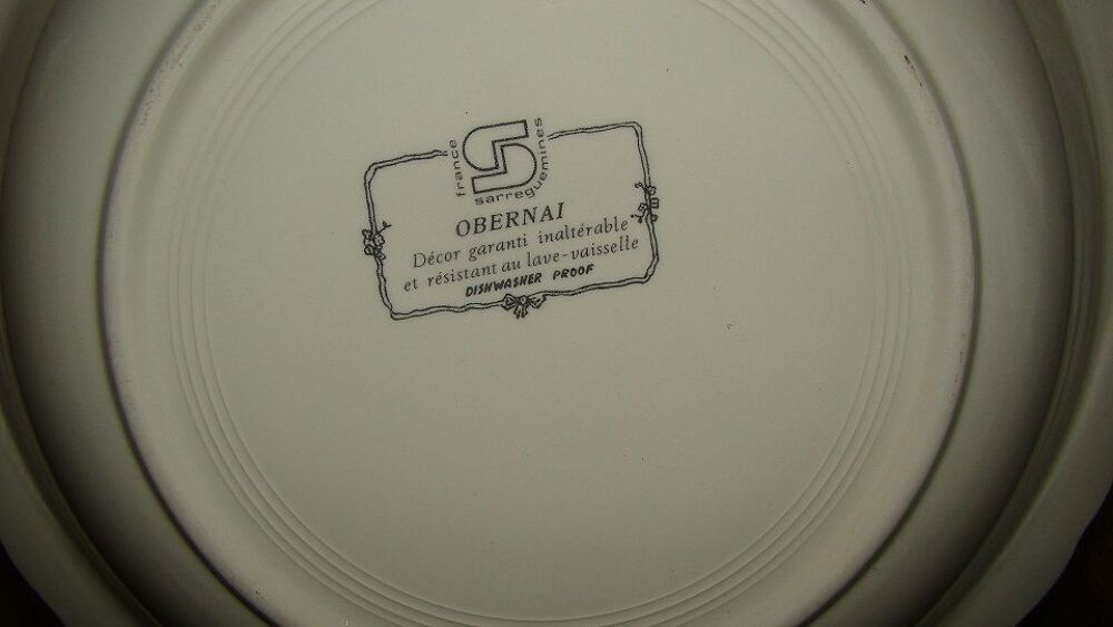 Plat creux rond fa&iuml;ence Sarreguemines Orbenai Loux Cuisine