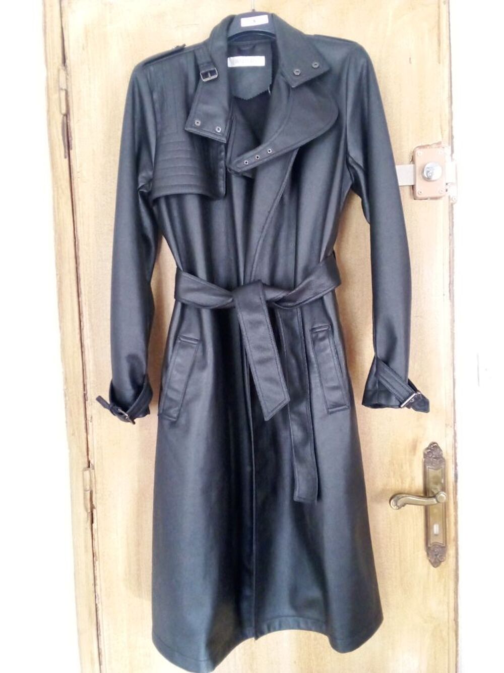 Manteau Balmain imitation cuir noir Vêtements
