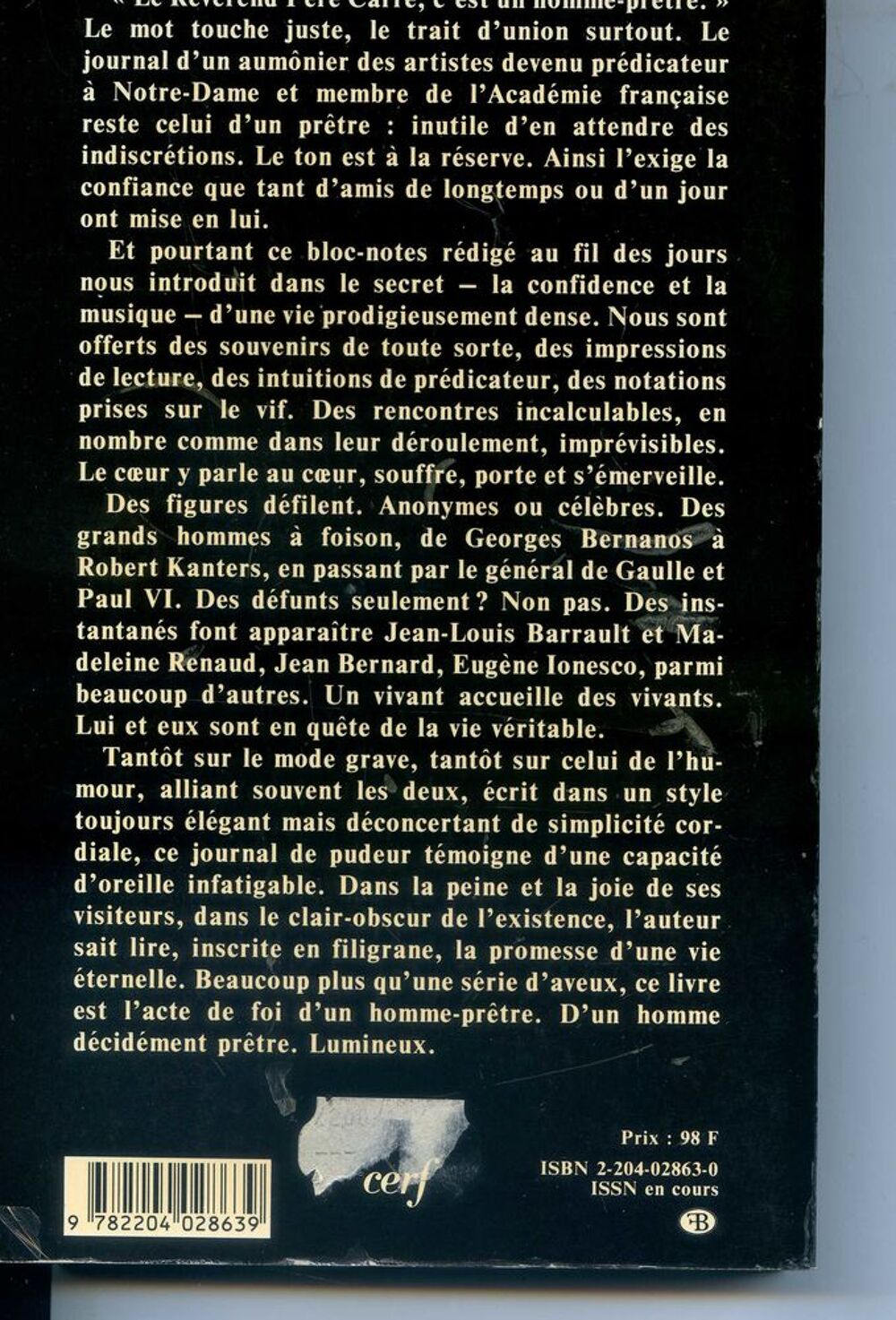 Je n'aimerai jamais assez P&egrave;re CARRE Livres et BD