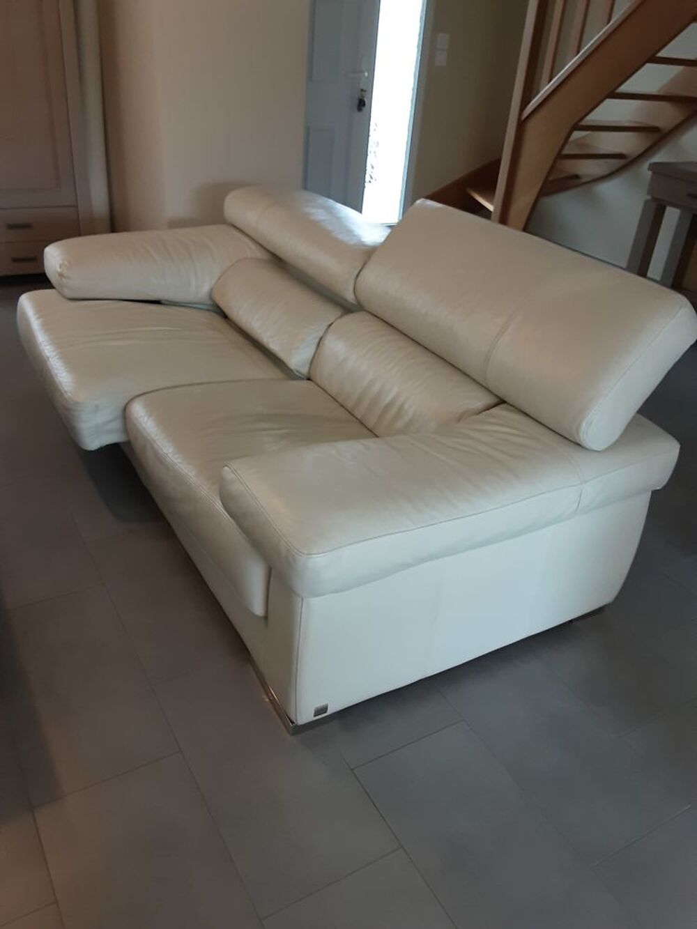 CANAP&Eacute; + FAUTEUIL RELAX EN CUIR HOME SALONS Meubles