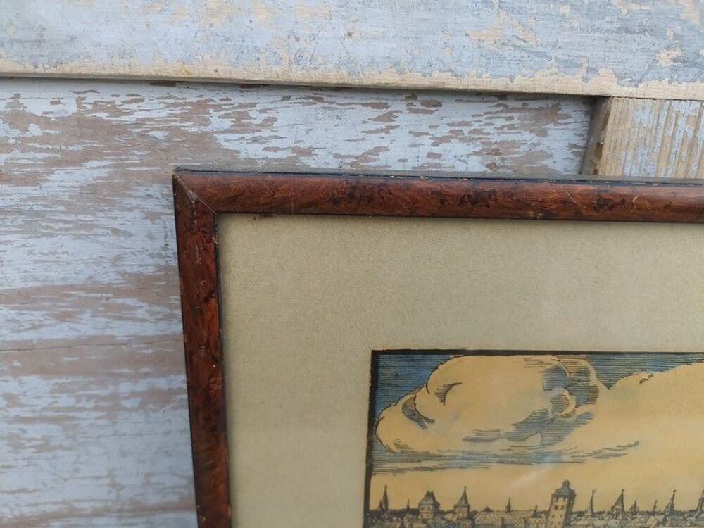 Tableau Gravure sur Bois Vieux Strasbourg Henri Bacher 
