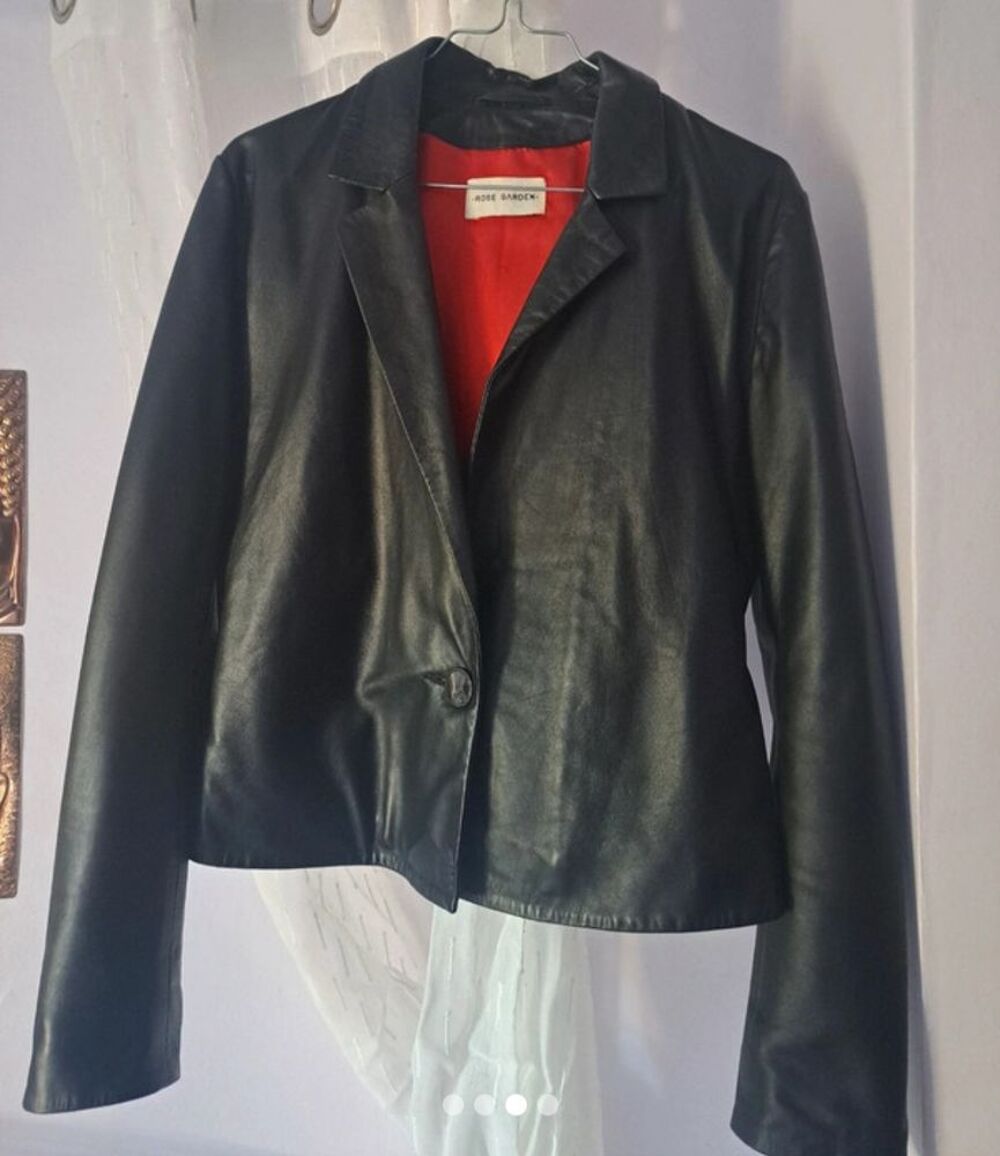 Veste cuir femme Rose Garden taille M Maroquinerie