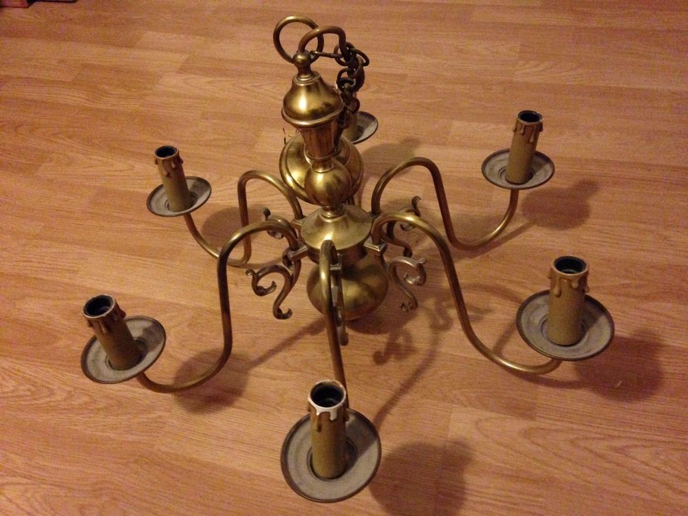LUSTRE LAITON TRES BON ETAT Décoration