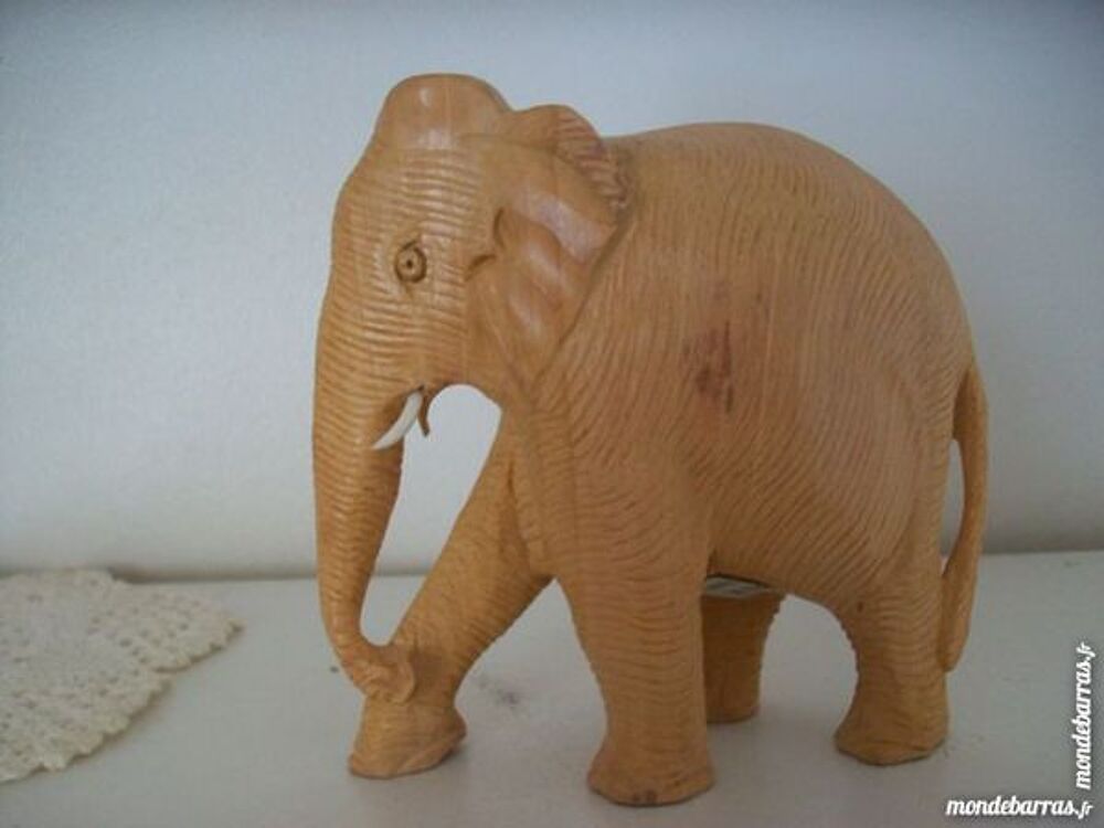 sculpture statuette &eacute;l&eacute;phant bois massif Décoration