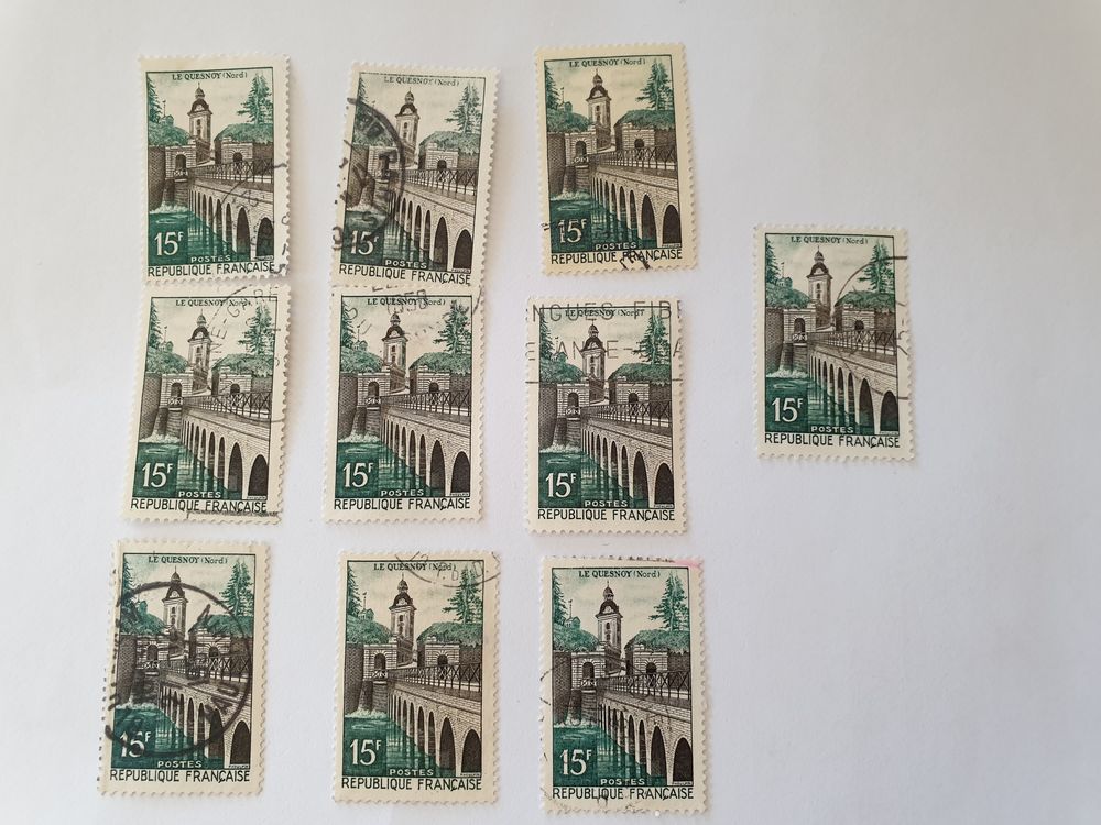 Timbre France 1957 Le Quesnoy (Nord) 15 F lot 0..50 euro 