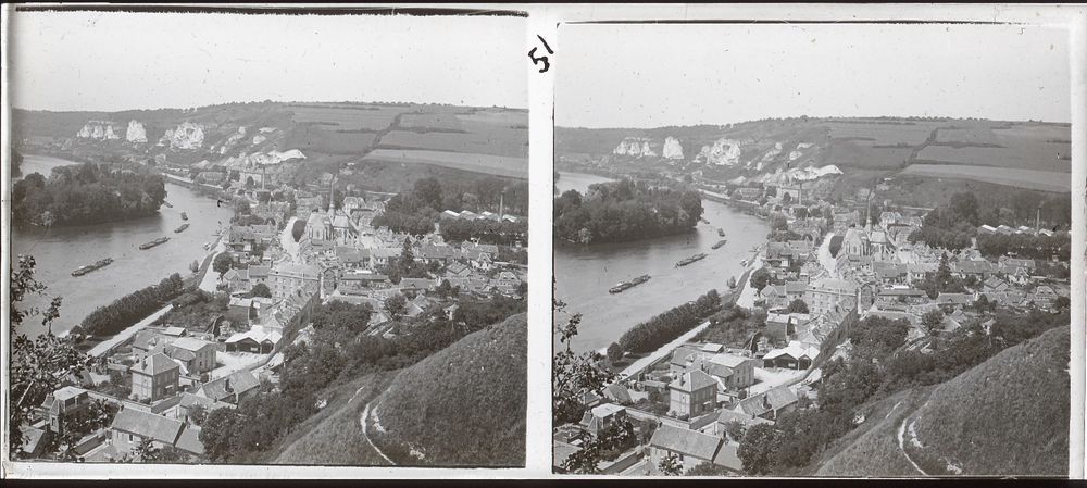 Boite 10 Vues Positifs St&eacute;r&eacute;os Les Andelys Ch&acirc;teau Normandie 
