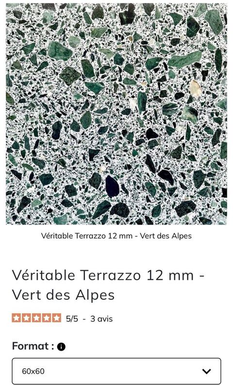 V�ritable terrazzo vert neuf 35 Paris 15 (75)