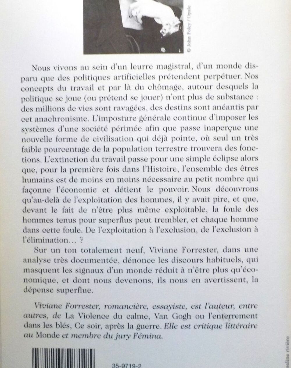 L'HORREUR ECONOMIQUE par Viviane FORRESTER Ed. Fayard Livres et BD