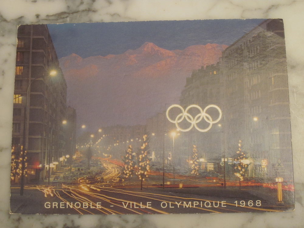 VIEILLE CARTE POSTALE"JEUX OLYMPIQUE GRENOBLE 1968" 