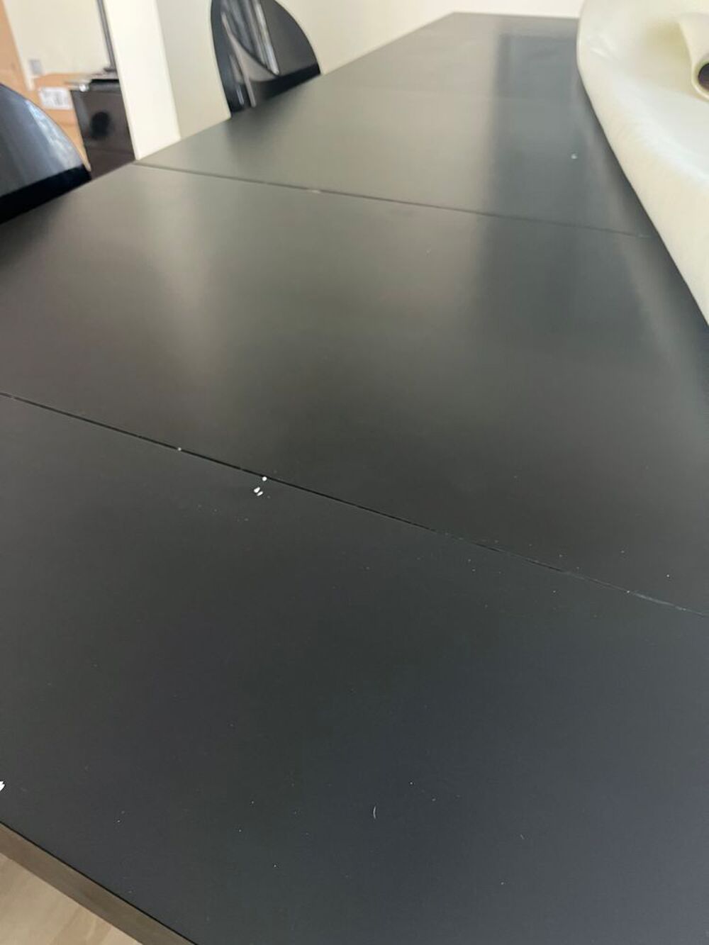 Console bois extensible noire. Meubles
