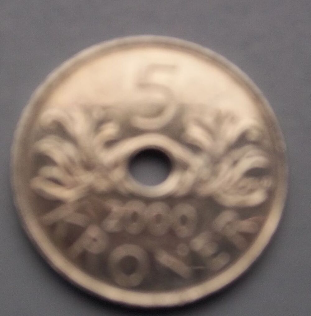 Pi&egrave;ce 5 Kroner ann&eacute;e 2000 Norv&eacute;ge 