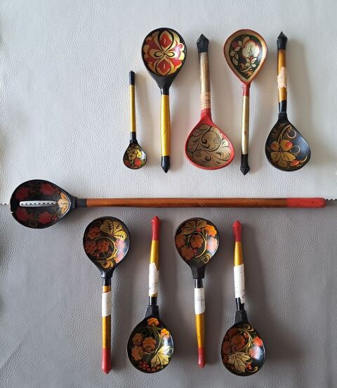 lot de 10 cuill�res d�coratives laqu� et peinte � la main 10 Carnon Plage (34)