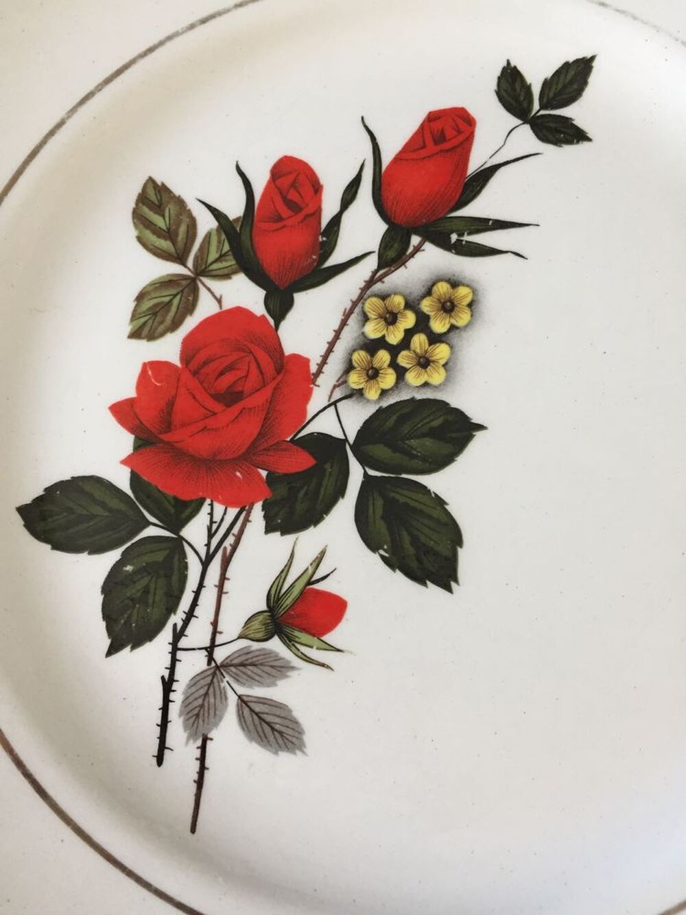 Assiettes anciennes motif floral Décoration
