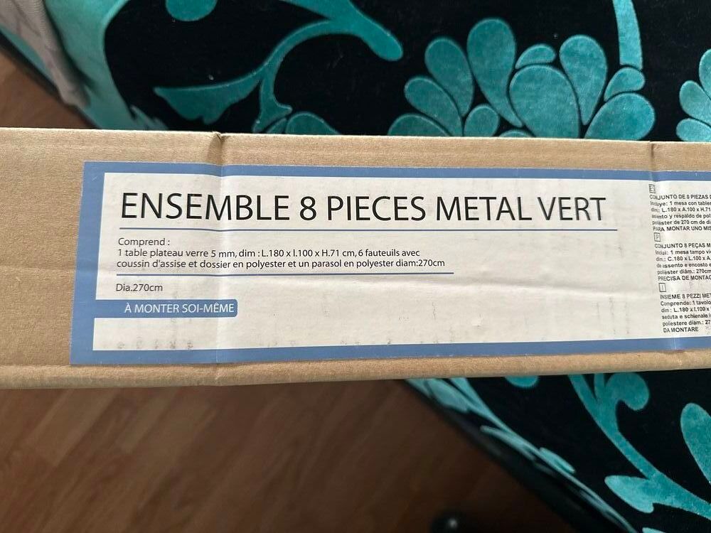 je Ensemble 8 pi&egrave;ces m&eacute;tal vert jardin Jardin