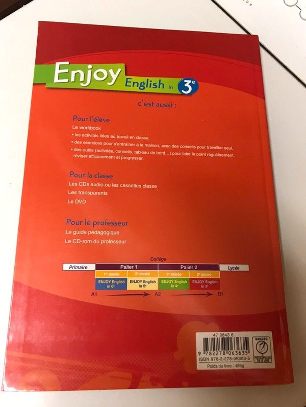 Livre d'anglais Enjoy English 3&egrave;me Livres et BD