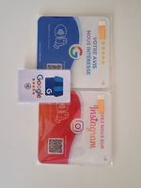   Lot de 2 plaques nfc google avis et Instagram et carte Googl 