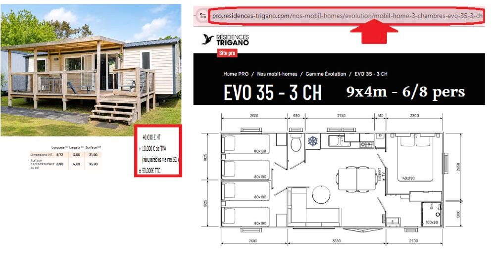 Vente Autre MH+terrasse TRIGANO 2022 3 ch sur emplacement à année camp4* Saint-hilaire-de-riez