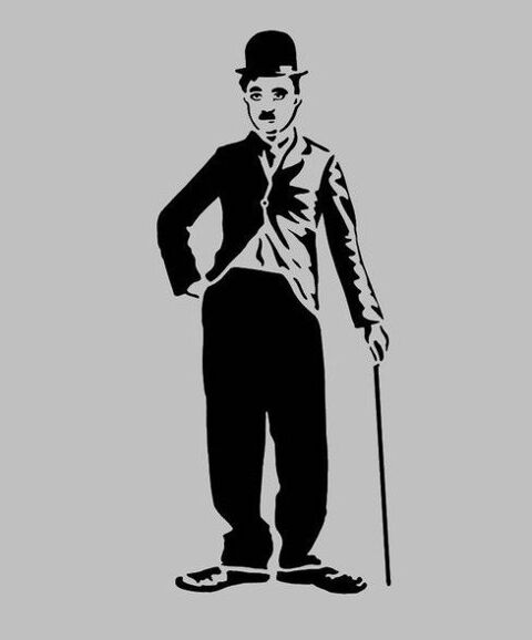 Gravure laser - Miroir grav - Charlie Chaplin 15 Metz (57)