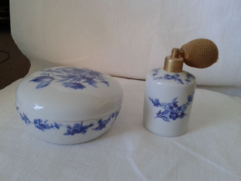 ensemble vaporisateur et poudrier Limoges SOLIM Décoration