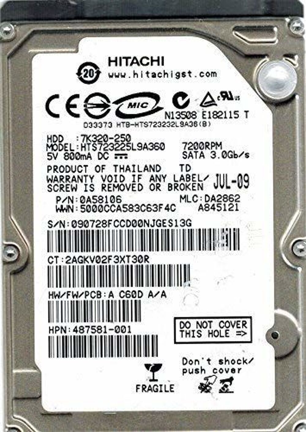  disques durs sata 320GB &agrave; r&eacute;parer Matériel informatique