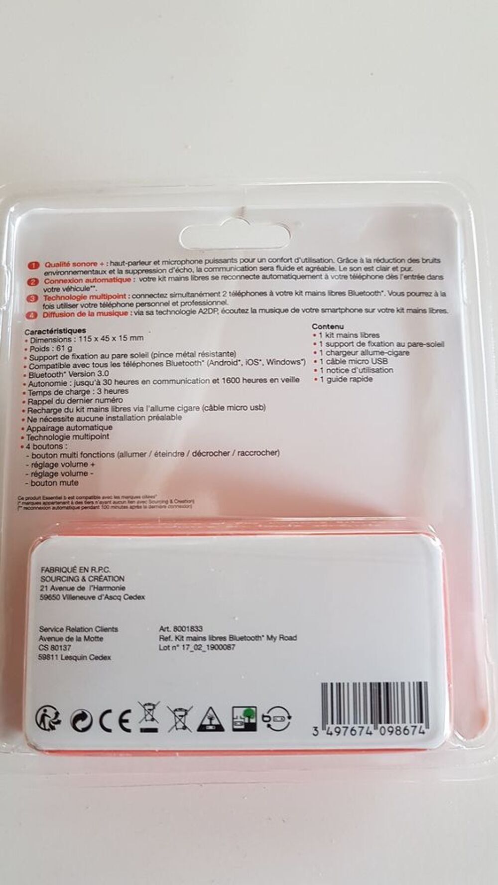 Kit mains libres Téléphones et tablettes