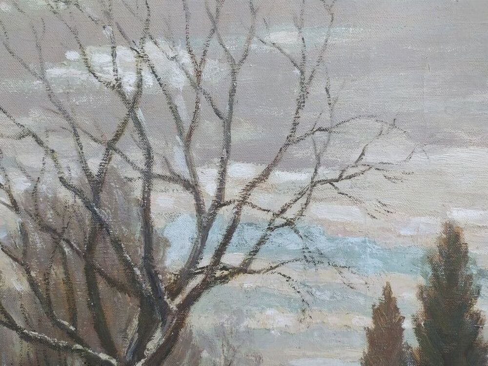 Tableau Paysage d'Hiver par Raoul L&eacute;on Lanternier 