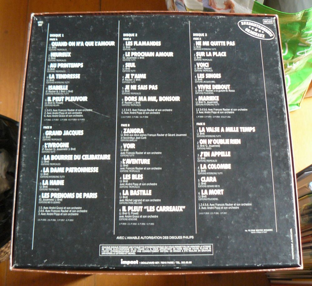 Coffret Jacques BREL : Ne me quitte pas - 3 LPs - Impact CD et vinyles
