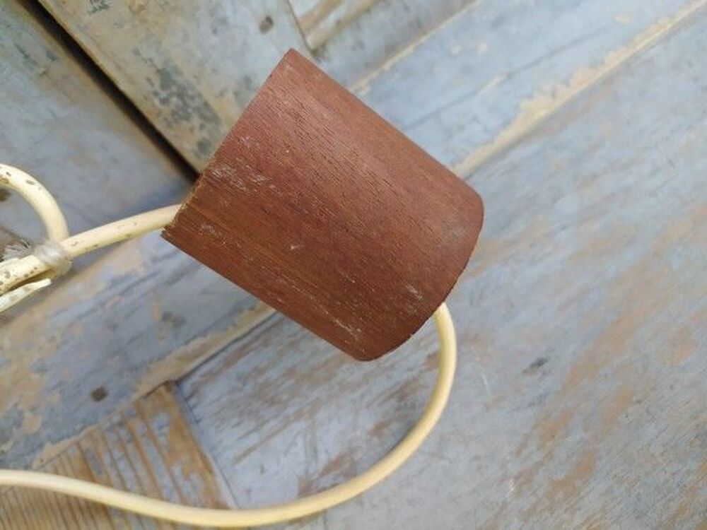 Lampe Suspension Bois et Verre Design Vintage Scandinave Décoration
