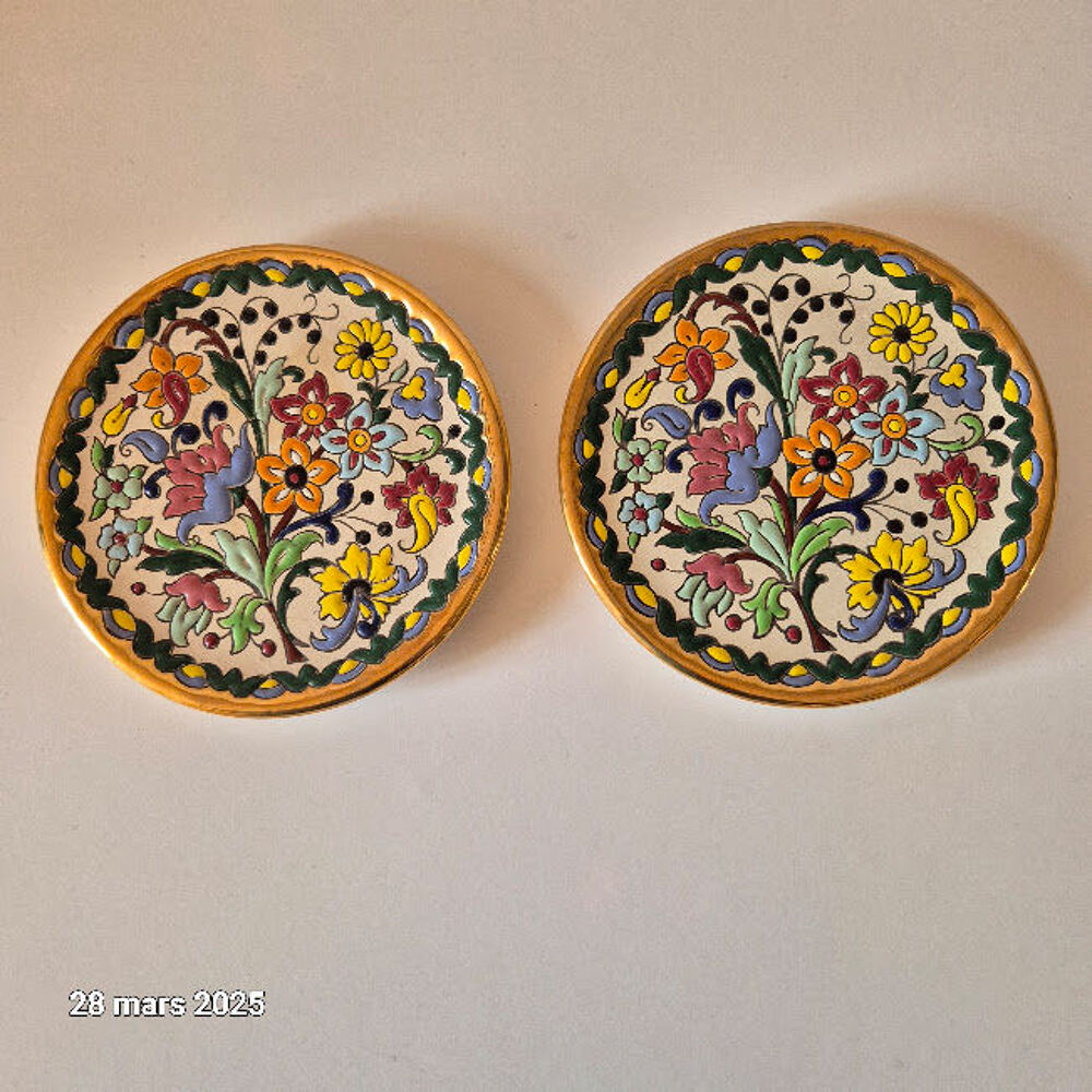 Belle plaque assiette c&eacute;ramique vintage S&eacute;villarte avec plac 