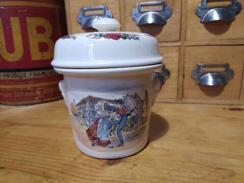 Pot Fa�ence Obernai Sarreguemines D�cor Danseurs H. Loux 20 Loches (37)