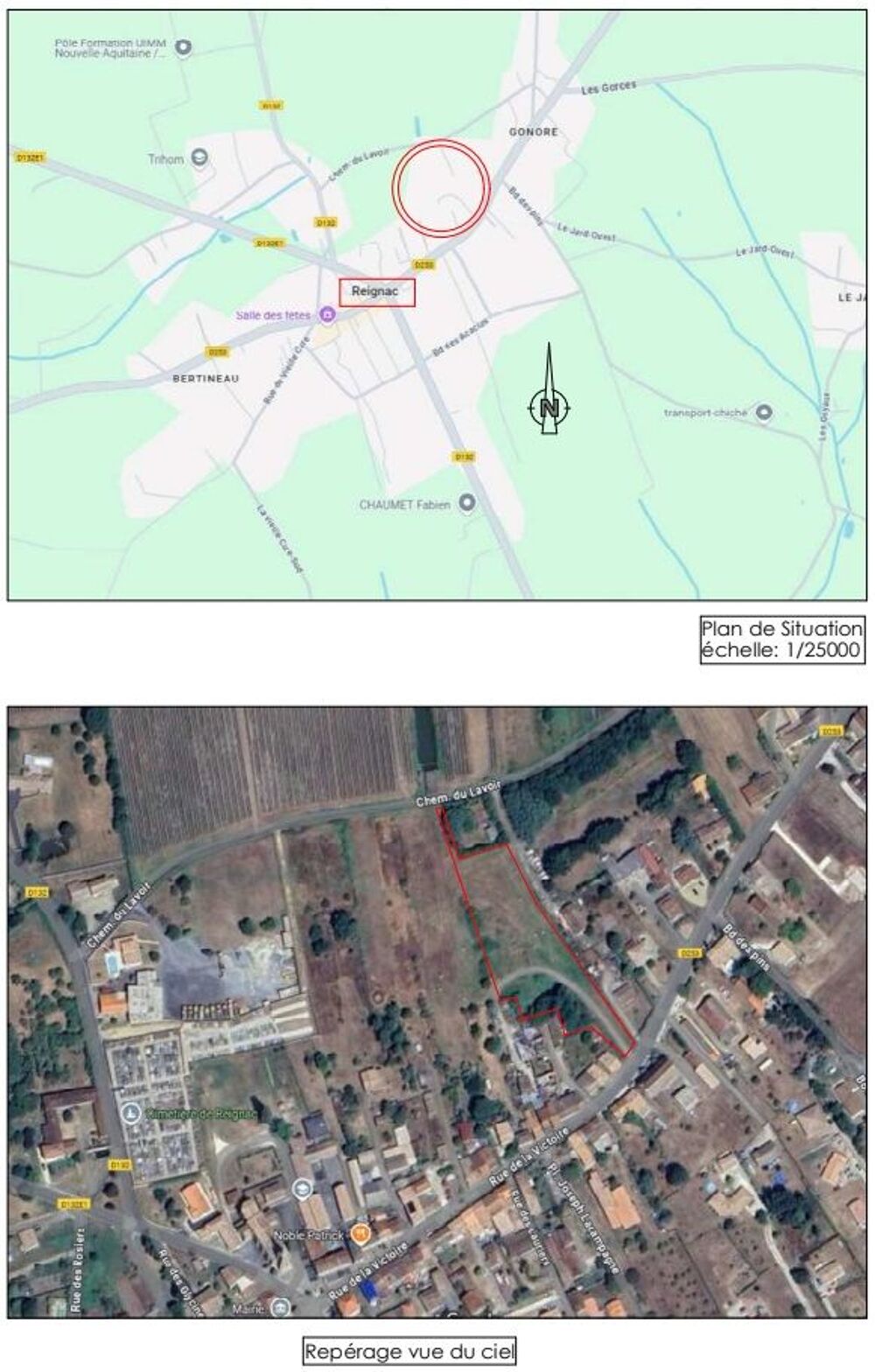 Vente Terrain Terrain à bâtir à Reignac (33860) sur 6214 m2 avec CU Reignac