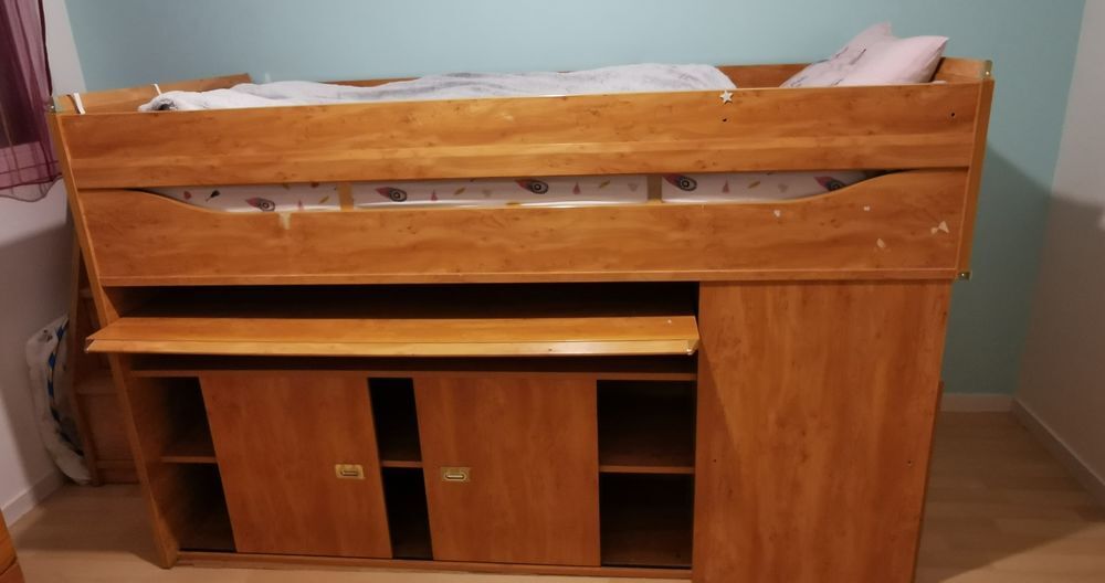 Lit Mezzanine Bureau chaise Gauthier Calpyso Meubles