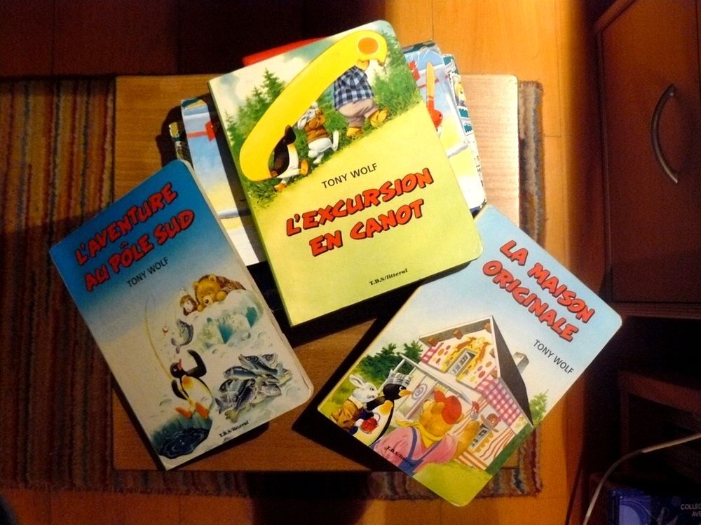 3 livres illustr&eacute;s 'PR&Ecirc;T POUR LE D&Eacute;COLLAGE' dans valisette Livres et BD