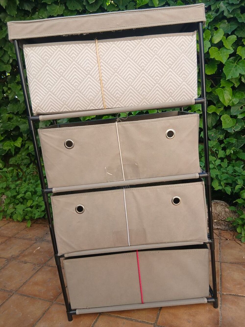 &Eacute;tag&egrave;re avec caisses en tissu Meubles