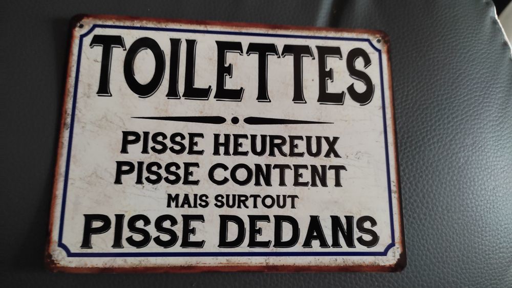 Jolie plaque en m&eacute;tal pour porte de toilettes Décoration
