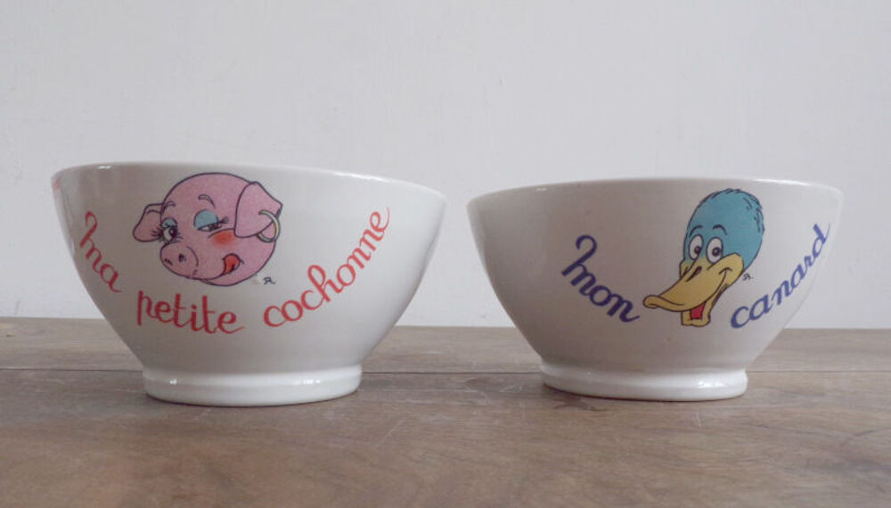 2 bols humoristique ma petite cochonne et mon petit canard Cuisine