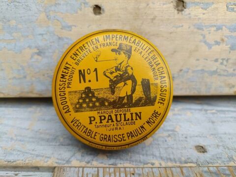 Ancienne Boite Cirage Paulin Petit Modle Publicitaire 25 Loches (37)