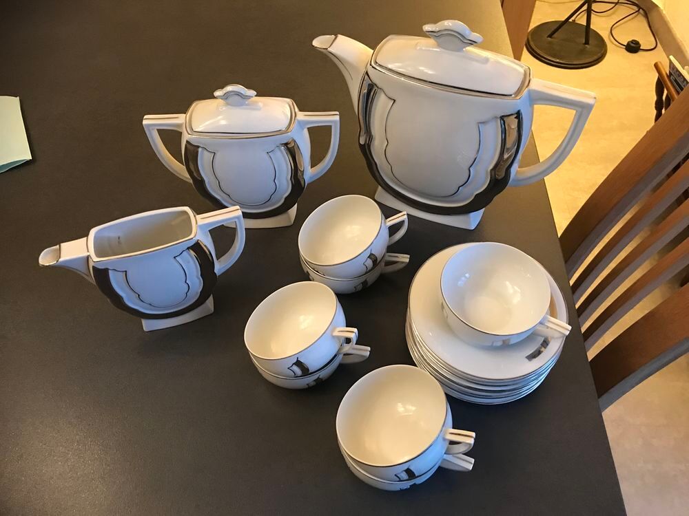 service caf&eacute; de 1940 porcelaine de Tch&eacute;coslovaquie Cuisine